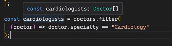 TypeScript определяет переменную как тип doctor[]